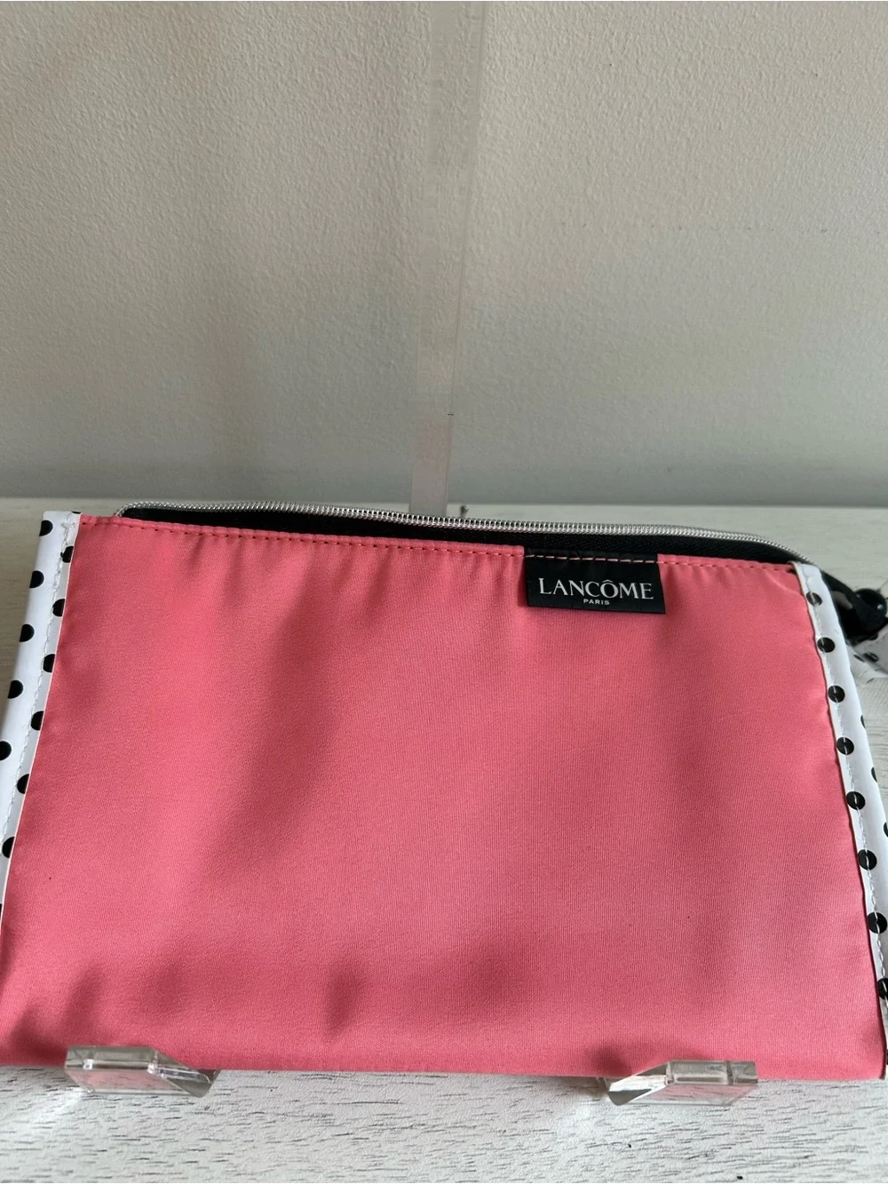 Lancome Pink Glitter, Navy & Polka Dot Cosmetic Pouch Trio